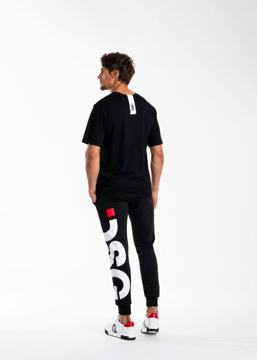 T-SHIRT DSG NERA CON STAMPA LOGO BIANCA (UNISEX)