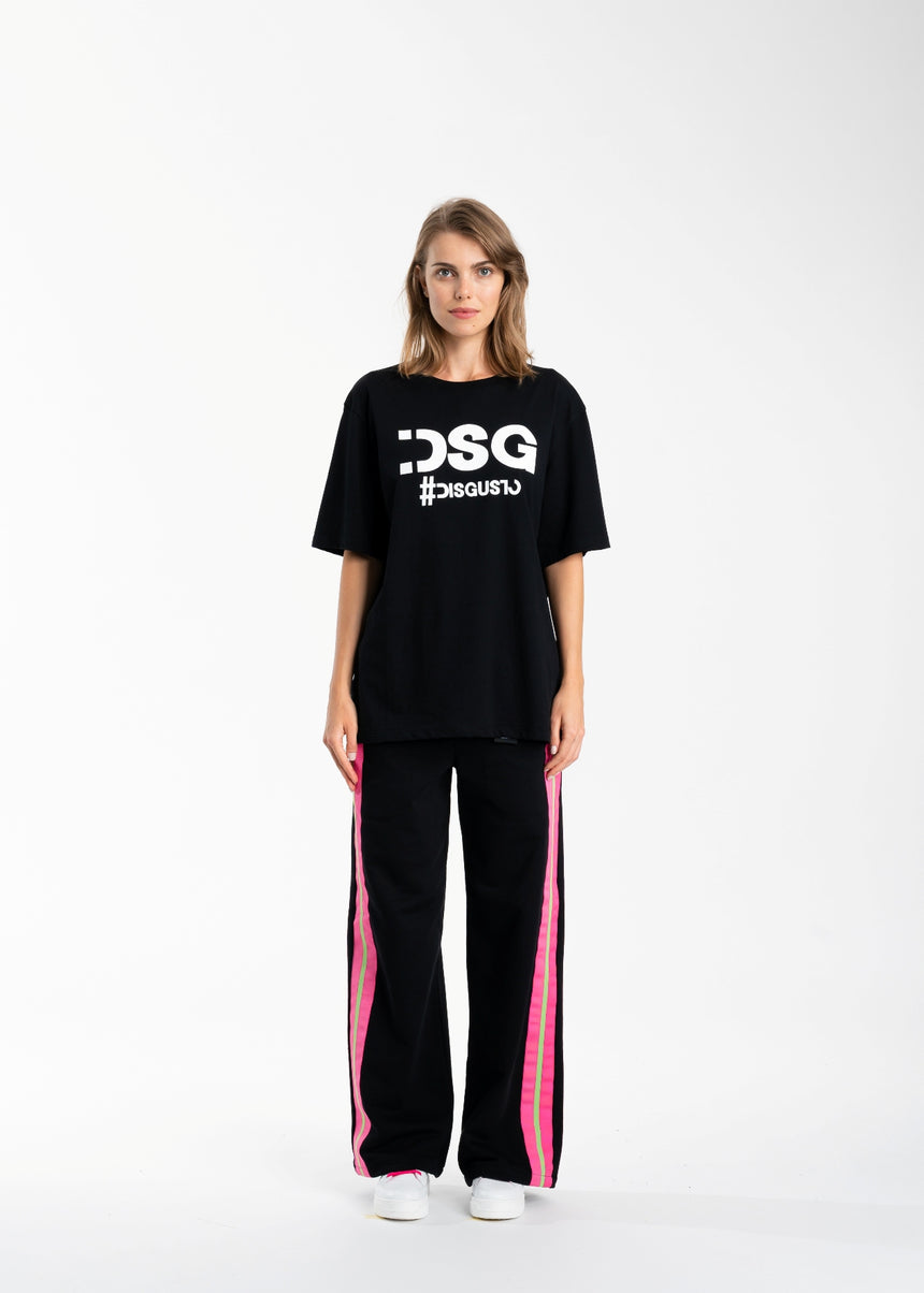 T-SHIRT DSG NERA CON STAMPA LOGO BIANCA (UNISEX)