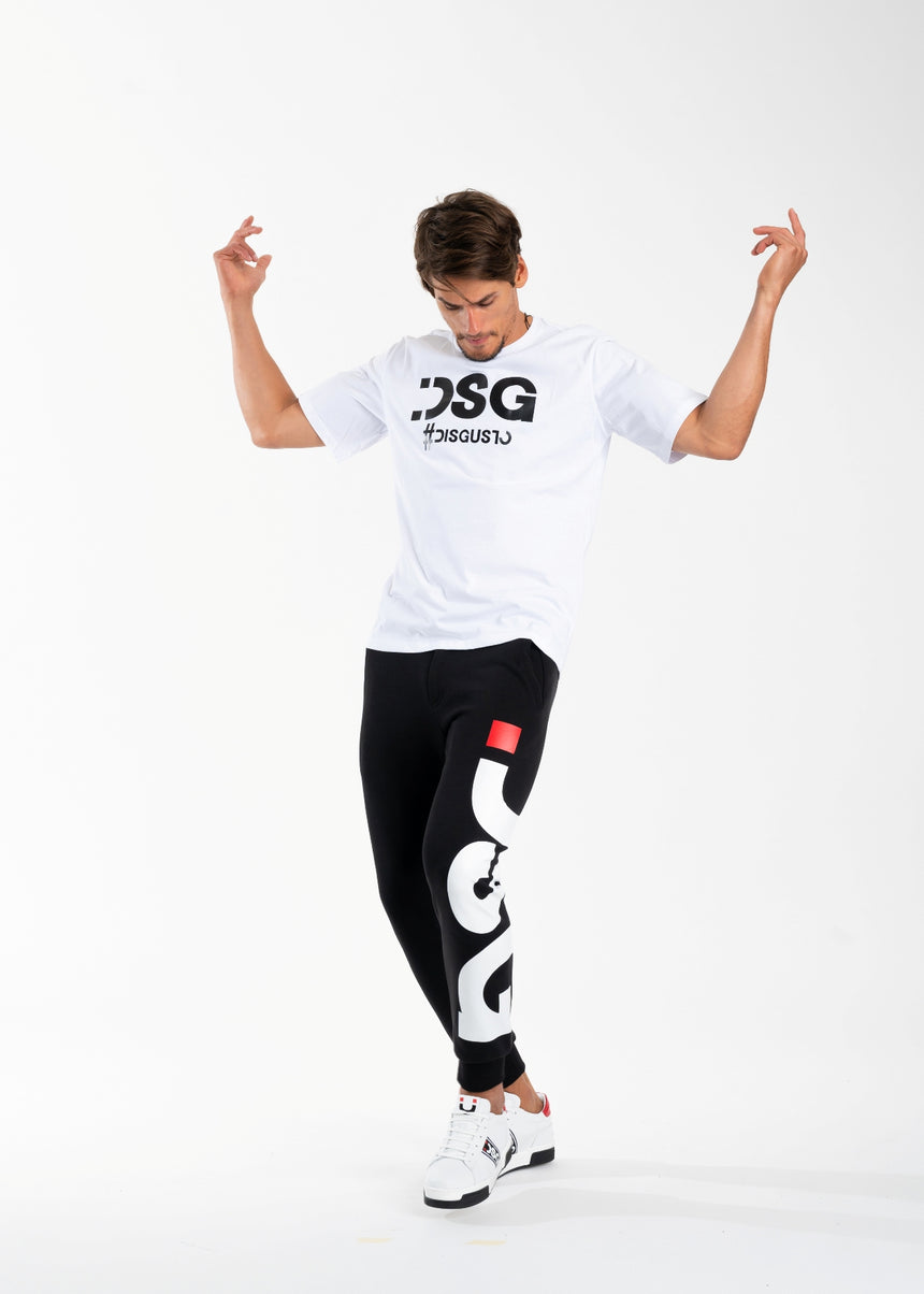 T-SHIRT DSG BIANCA CON STAMPA LOGO NERA (UNISEX)