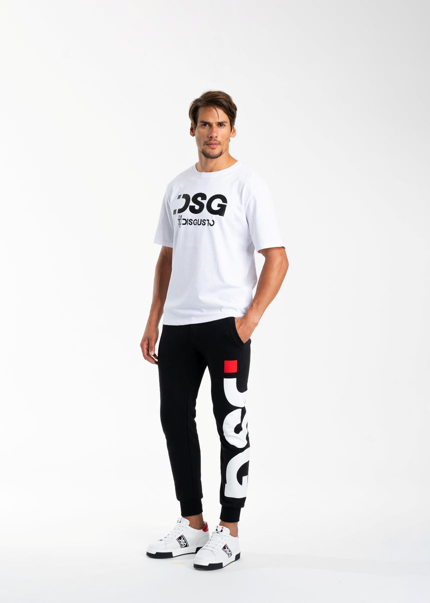 T-SHIRT DSG BIANCA CON STAMPA LOGO NERA (UNISEX)