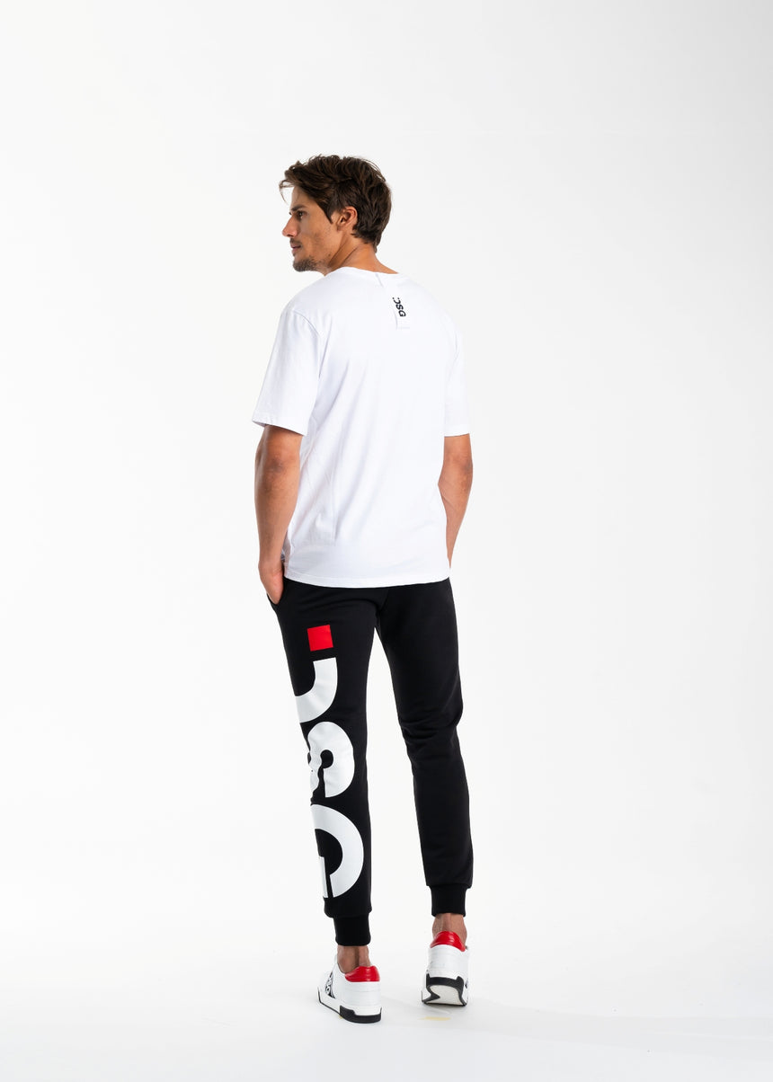 T-SHIRT DSG BIANCA CON STAMPA LOGO NERA (UNISEX)