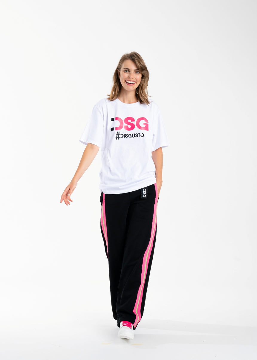T-SHIRT DSG BIANCA CON STAMPA LOGO CANDY PINK