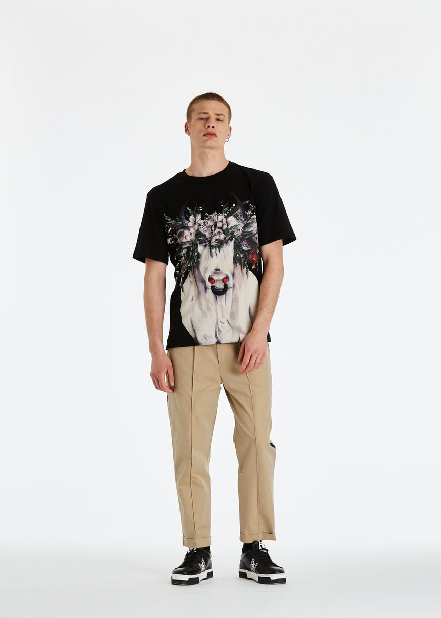 T-SHIRT DSG NERA CON STAMPA BULL