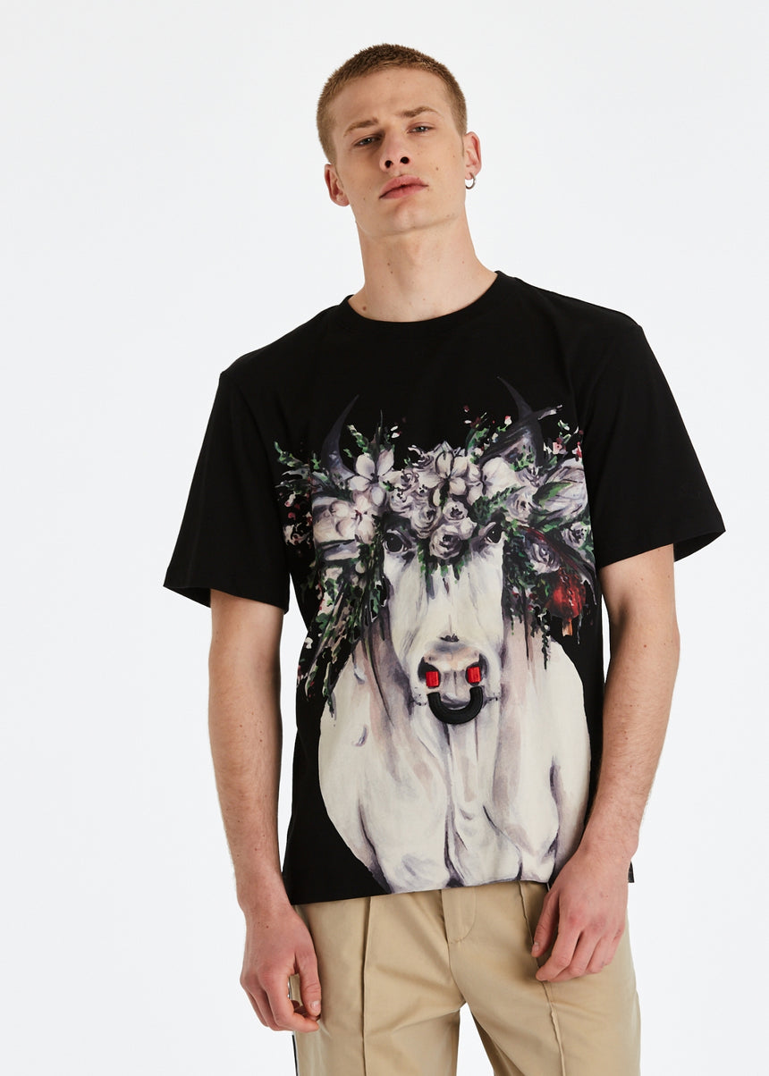 T-SHIRT DSG NERA CON STAMPA BULL
